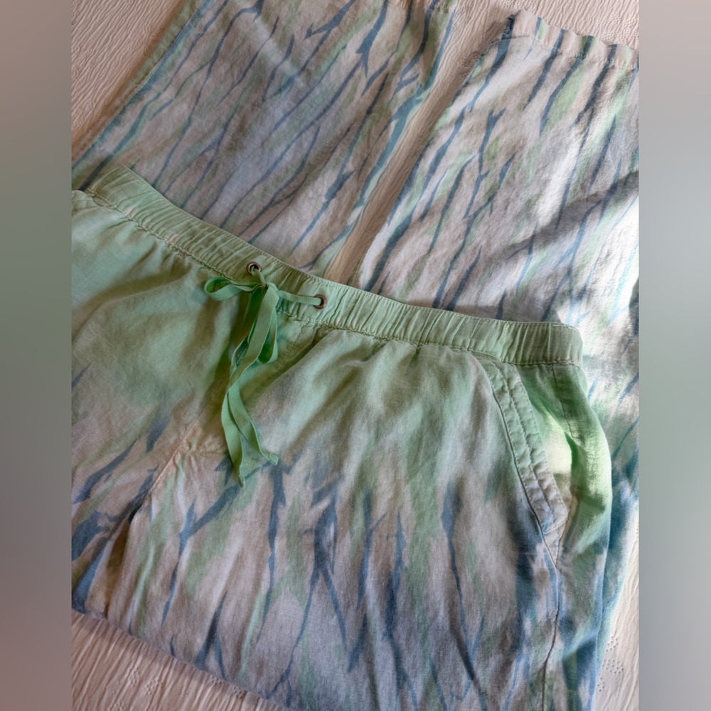 Bandolino Linen Pants white blue size 14P - Picture 5 of 16